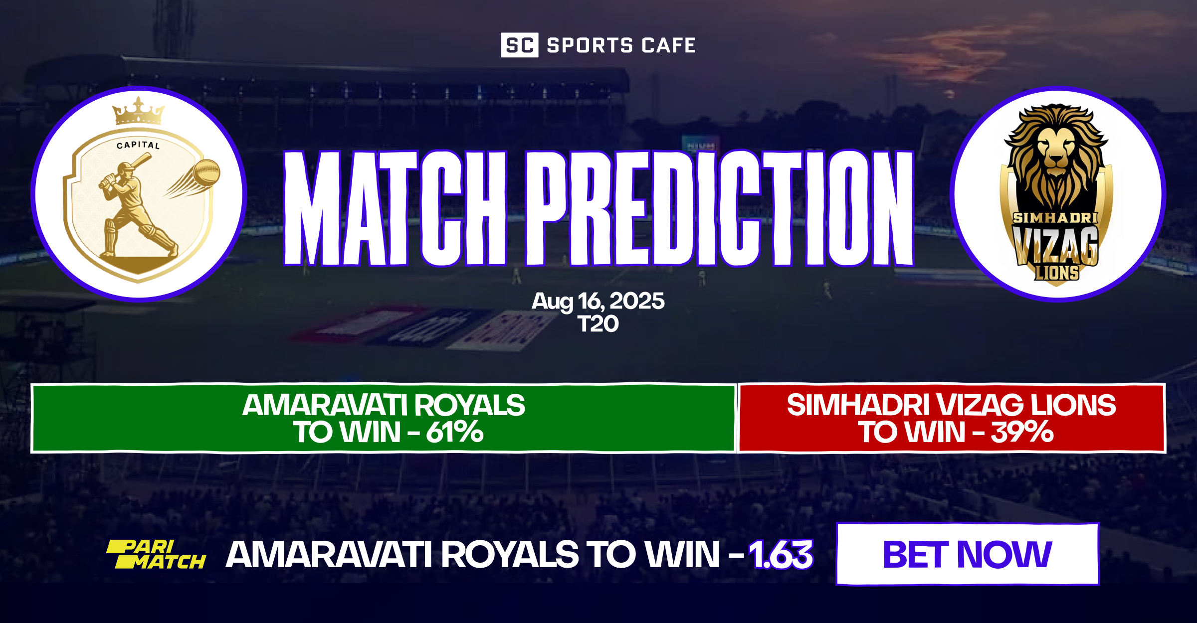 Amaravati Royals vs Simhadri Vizag Lions